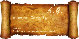 Aranyos Gergely névjegykártya